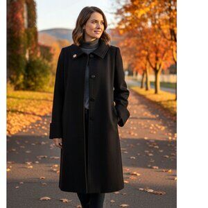 Eliza J Wool Blend Topper Coat, Black, Women's Size M-L (Size 10-12)